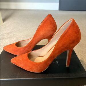 Charles David Suede Heels - Burnt Orange - Size 6